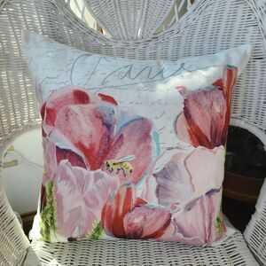 C&F Home "Paris" Throw Pillow 18" x 18" Tulips Indoor/Outdoor Use